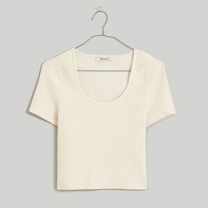 NWT Madewell ‘Ottoman Crop Sweater Tee’ in Ivory Size S